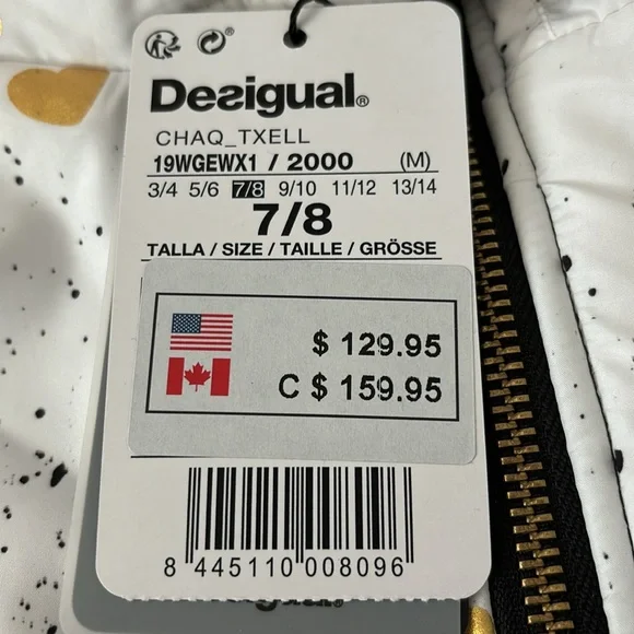 ⭐️Desigual Chaq Txell GIRLS Heart Jacket NWT 7/8